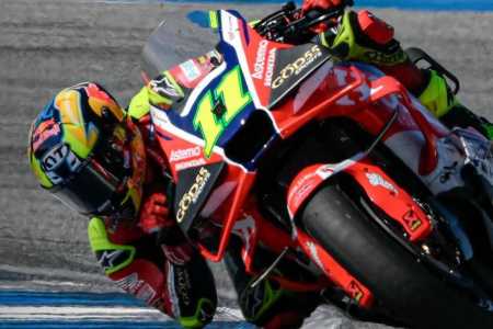 Diogo Moreira, piloto da LCR Honda, em ação na primeira etapa da MotoGP