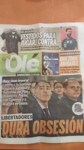 Publicação do Jornal Olé sobre Boca Juniors e Cruzeiro na Libertadores • Diario Olé
