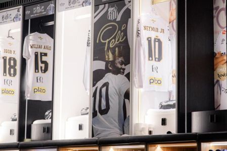 Vestiário do Santos antes de jogo contra o Internacional