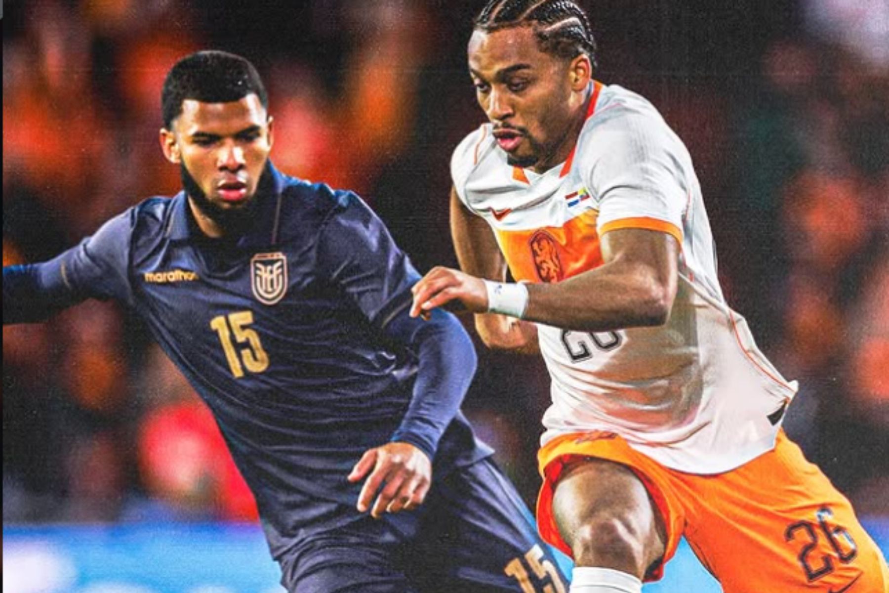 Em jogo animado, Holanda e Equador empatam em amistoso na Europa