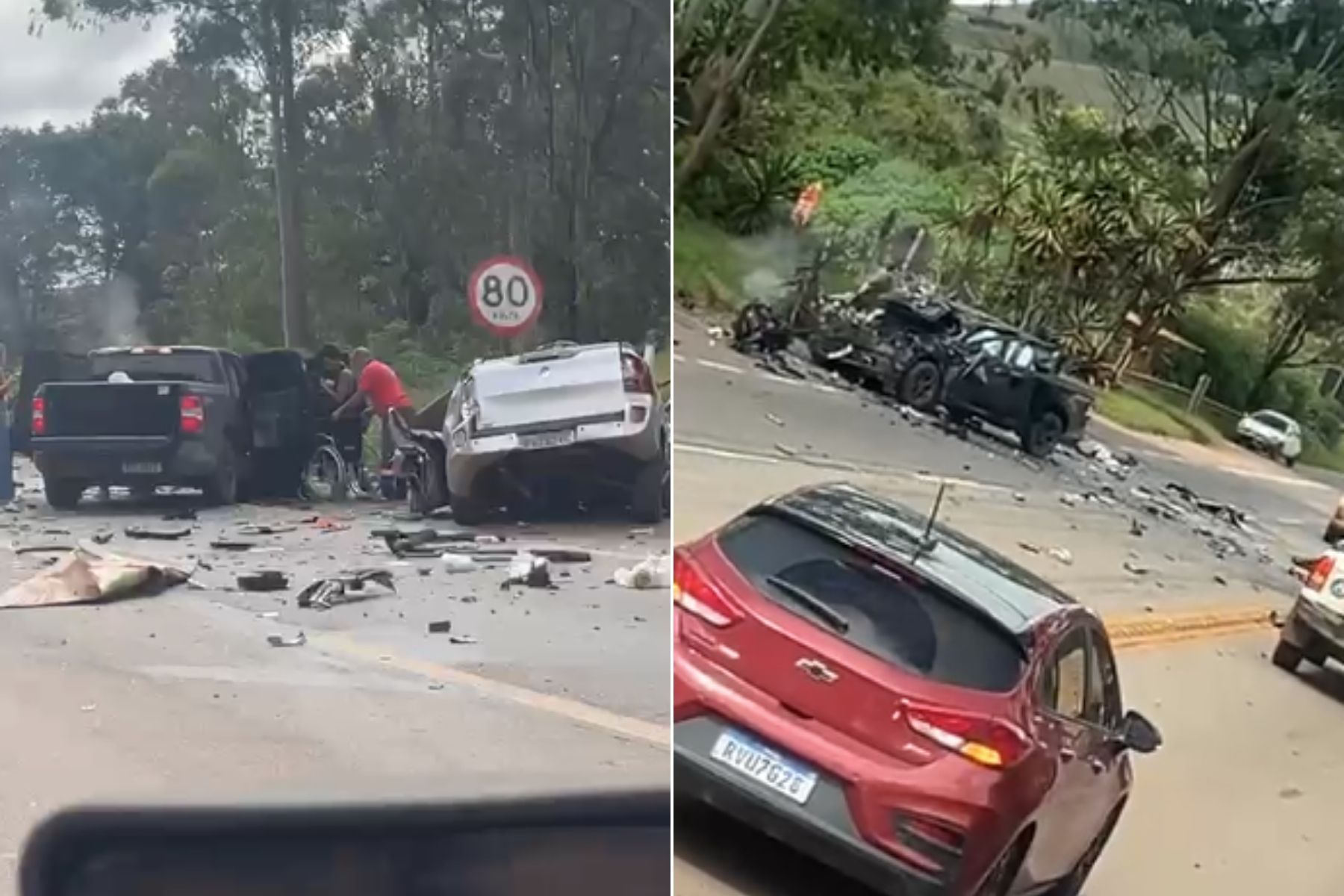 Acidente grave na BR-040 deixa um morto e um ferido em Nova Lima
