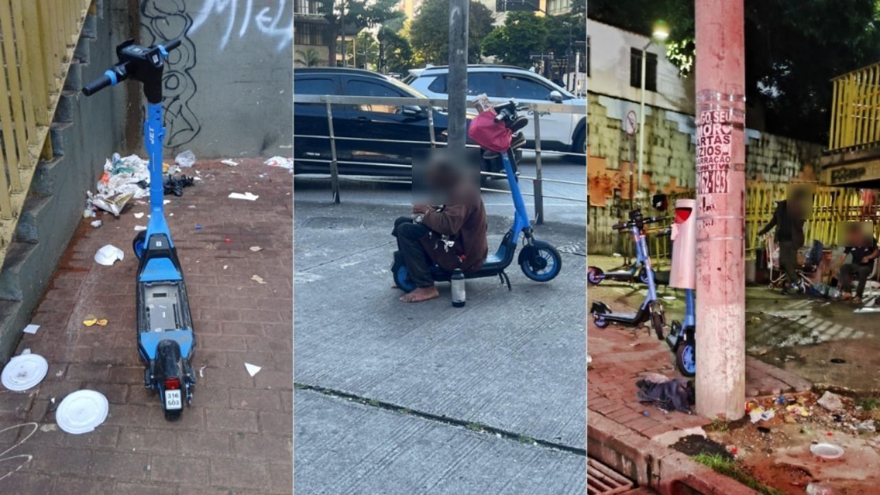 Menos de uma semana após estreia, patinetes são alvo de vandalismo em BH
