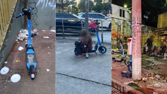 Menos de uma semana após estreia, patinetes são alvo de vandalismo em BH • Foto: Imagens cedidas à Itatiaia