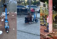 Menos de uma semana após estreia, patinetes são alvo de vandalismo em BH