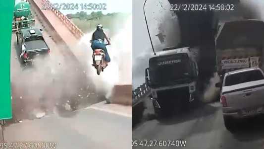 Novas imagens mostram moto voando em tragédia de ponte entre TO e MA; veja