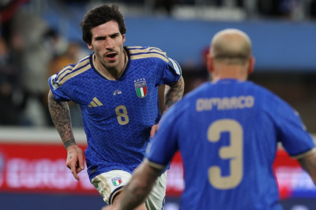 Tonali comemora gol marcado contra a Irlanda do Norte