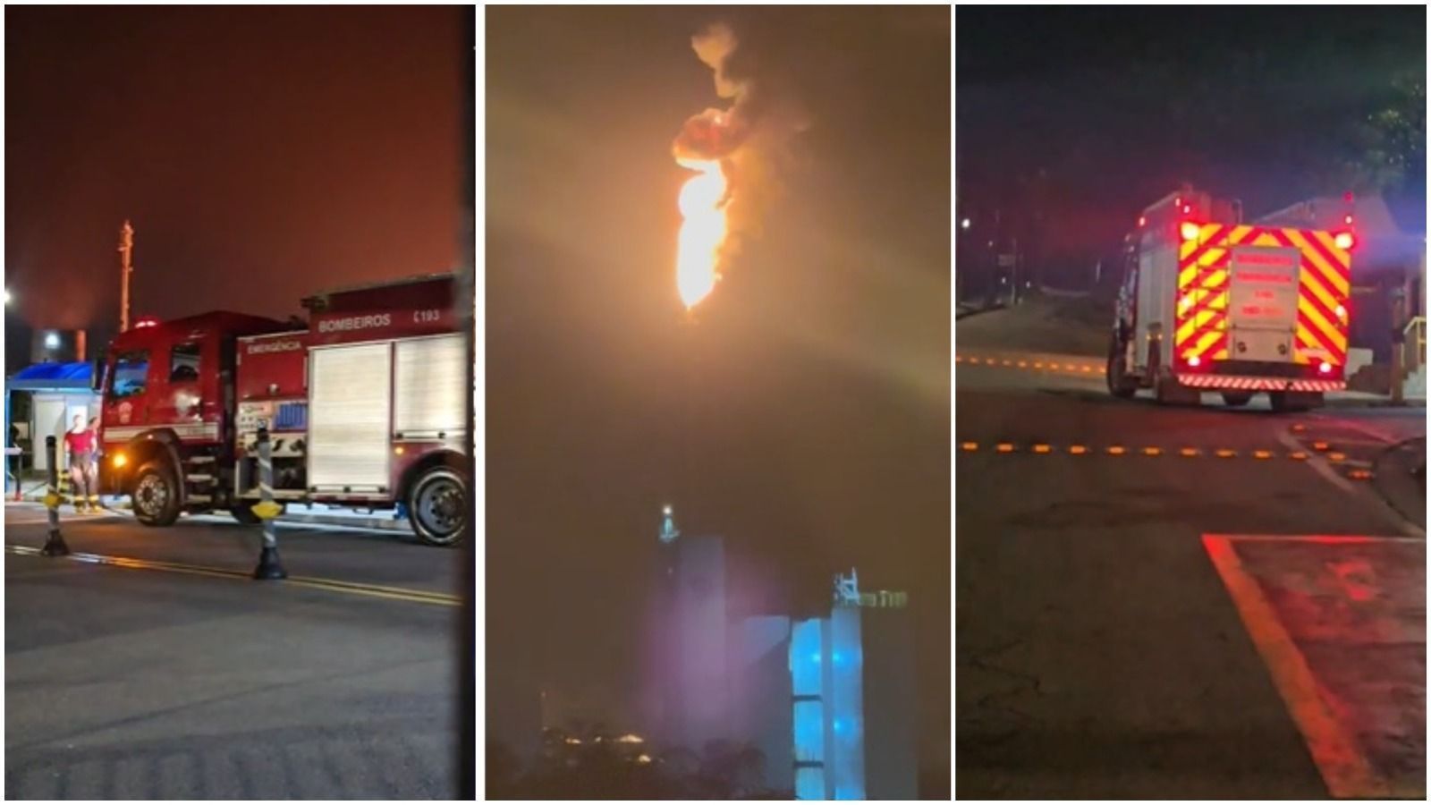 Fogo de polo petroquímico assusta moradores de Santo André, na Grande SP