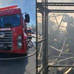 Bombeiros combatem incêndio por 6h em loja de tintas, no ABC Paulista