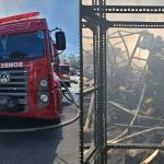 Bombeiros combatem incêndio por 6h em loja de tintas, no ABC Paulista