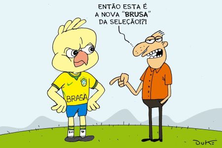 Charge do Duke sobre o novo uniforme da Seleção Brasileira
