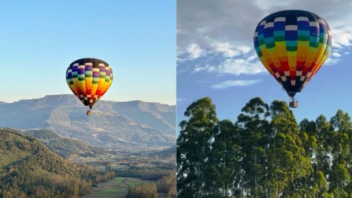 A região, conhecida como Capadócia brasileira, é um famoso destino para a prática do balonismo.