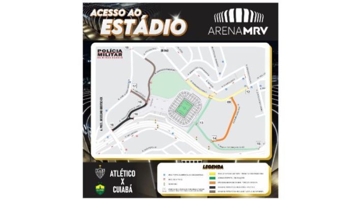 Acesso de torcedores à Arena MRV para Atlético x Cuiabá, pelo Brasileirão