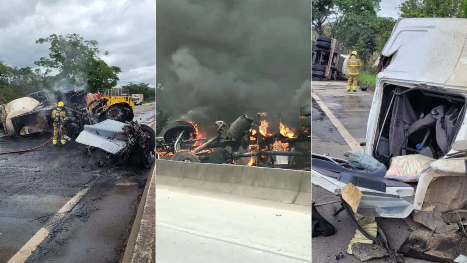 Vídeo: acidente com carreta fecha sentido Rio de Janeiro da BR-040, em Juiz de Fora