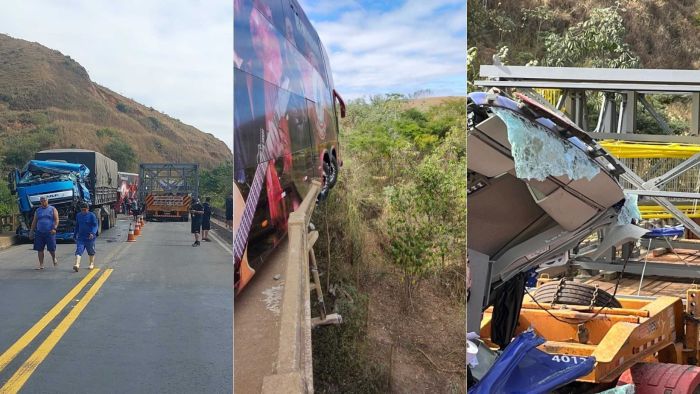 Veículo se envolveu em batida com duas carretas; assessoria da dupla sertaneja informa que apesar do susto, ninguém se feriu. Veículo se envolveu em batida com duas carretas; assessoria da dupla sertaneja informa que apesar do susto, ninguém se feriu.