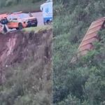 Motorista morre após carreta cair em barranco às margens da BR-040, em MG