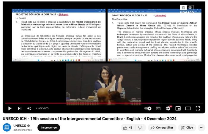 A formalização ocorreu durante a 19ª sessão do Comitê Intergovernamental para Salvaguarda do Patrimônio Cultural Imaterial da Unesco