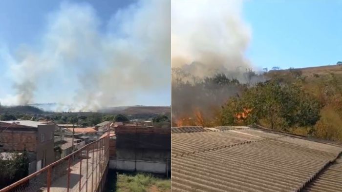 Incêndio atinge vegetação próximo ao Aeroporto de Confins. Incêndio atinge vegetação próximo ao Aeroporto de Confins.