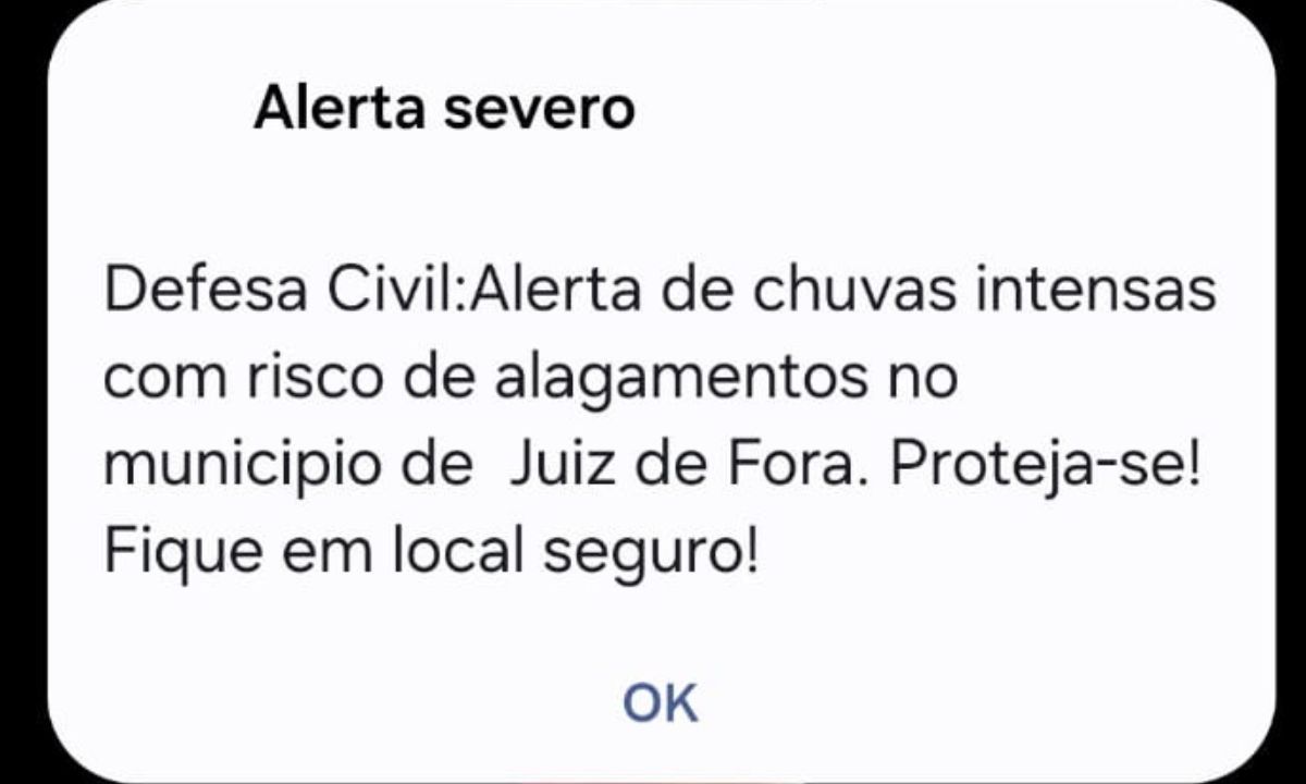 Defesa Civil renova alerta severo de chuvas para Juiz de Fora