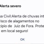 Defesa Civil renova alerta severo de chuvas para Juiz de Fora