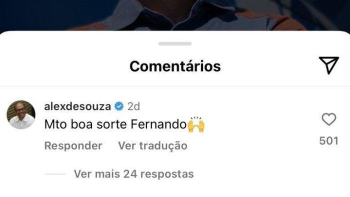Comentário de Alex em publicação que anunciou Fernando Seabra no Cruzeiro Comentário de Alex em publicação que anunciou Fernando Seabra no Cruzeiro