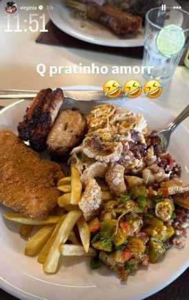 Virginia Fonseca almoçou comida mineira