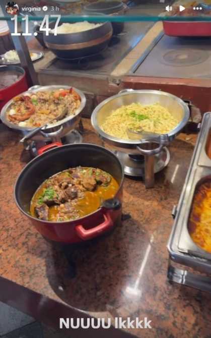 Virginia Fonseca almoçou comida mineira