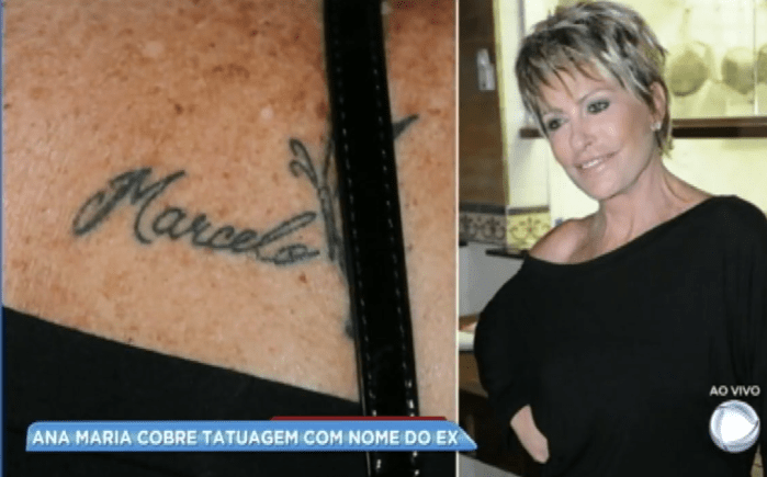 Ana Maria Braga tinha tatuagem com o nome do ex