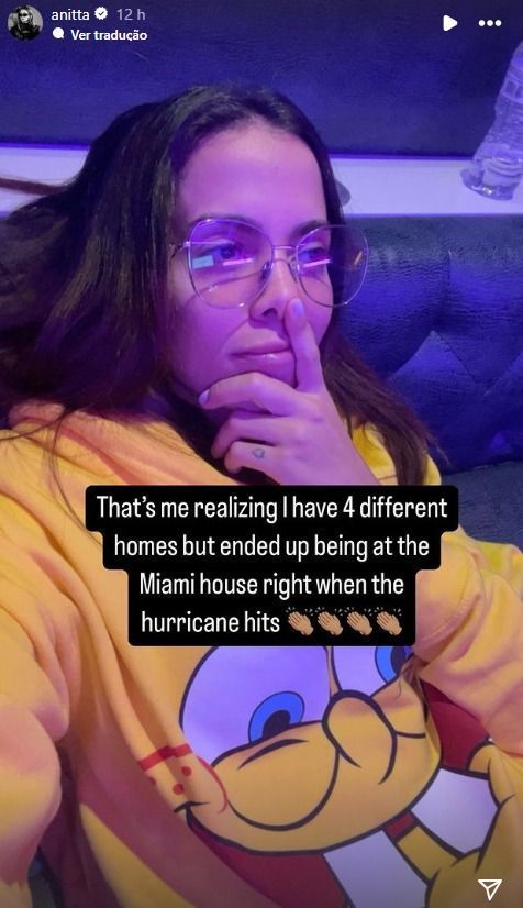 Anitta mostrou sua reação nos stories