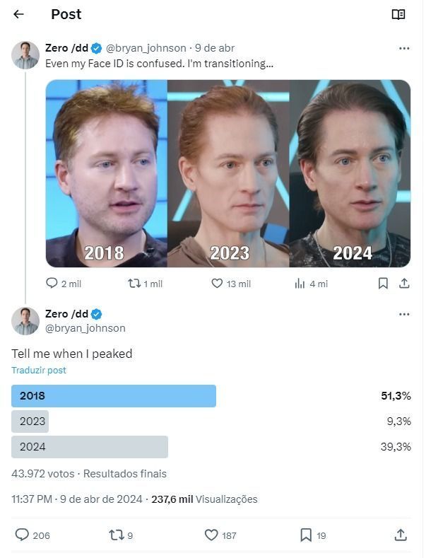 Ele então pediu aos seus seguidores do X que apontassem quando ele 