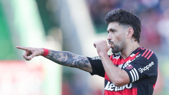 Arrascaeta, do Flamengo, comemora gol sobre o Juventude, pela Série A