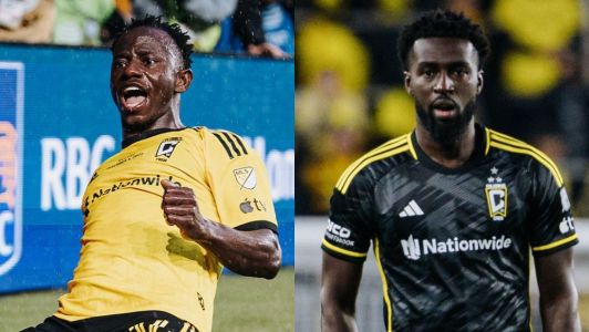 Yeboah e Jones na época de Columbus Crew