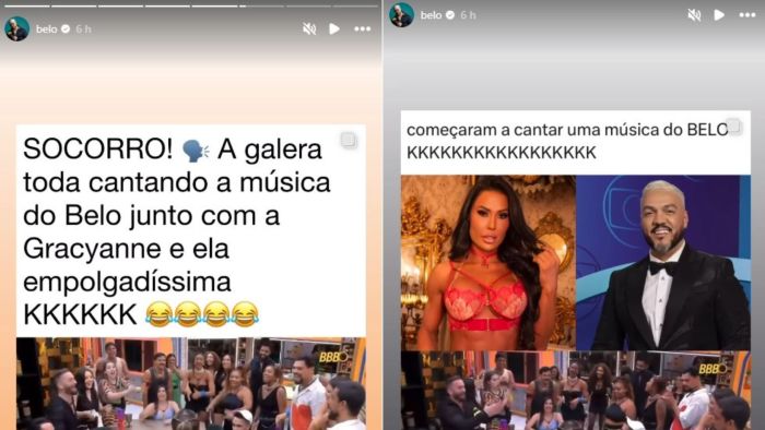 Gracyanne Barbosa e outros participantes do BBB 25 cantam sucesso de Belo.