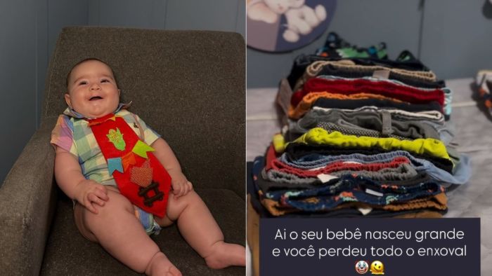 Henrique nasceu em Belo Horizonte e tem quatro meses de vida, três semanas, 70 cm e 12 kg.