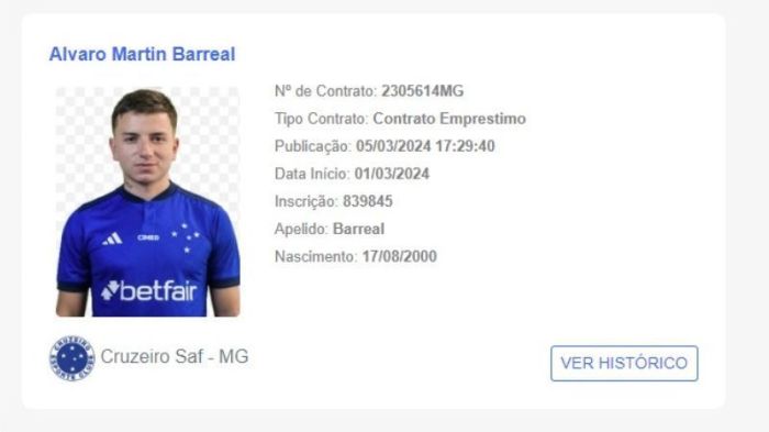 Barreal no BID da CBF