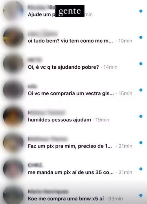 Jovens confundida com bilionária, recebeu pedidos de dinheiro.