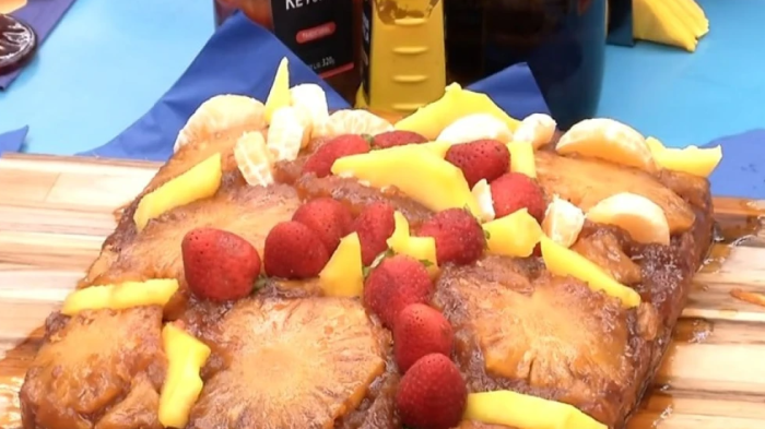Davi preparou bolo de frutas no início do programa
