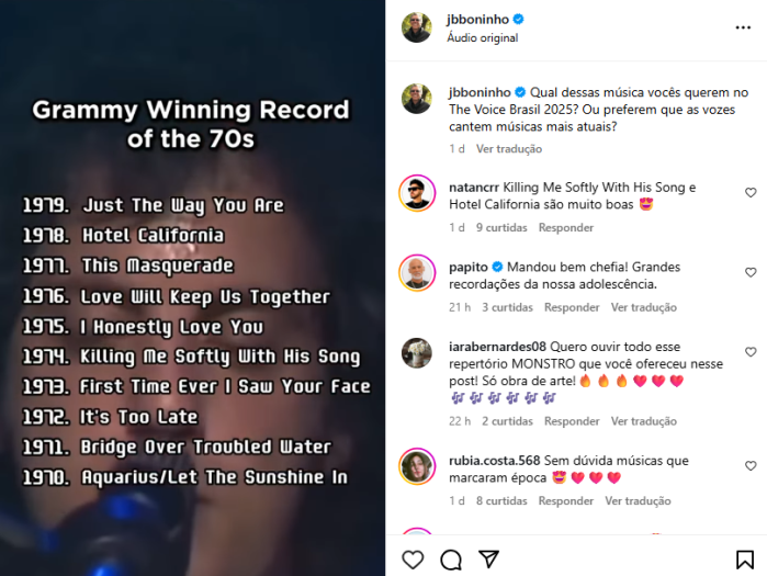 Boninho falou sobre o The Voice Brasil no Instagram Boninho falou sobre o The Voice Brasil no Instagram