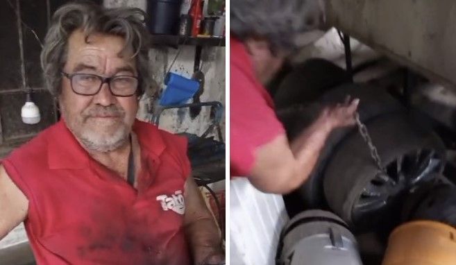Dono de borracharia de BH ‘furtada todo dia’ acorrenta produtos: ‘Roubam tudo’