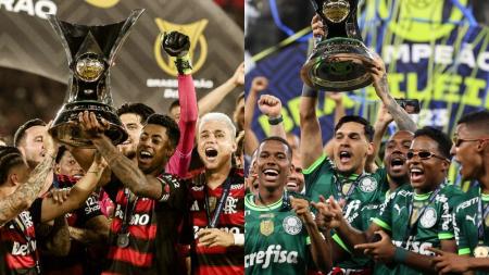 Flamengo celebra título do Brasileirão 2025 e Palmeiras a mesma conquista em 2023