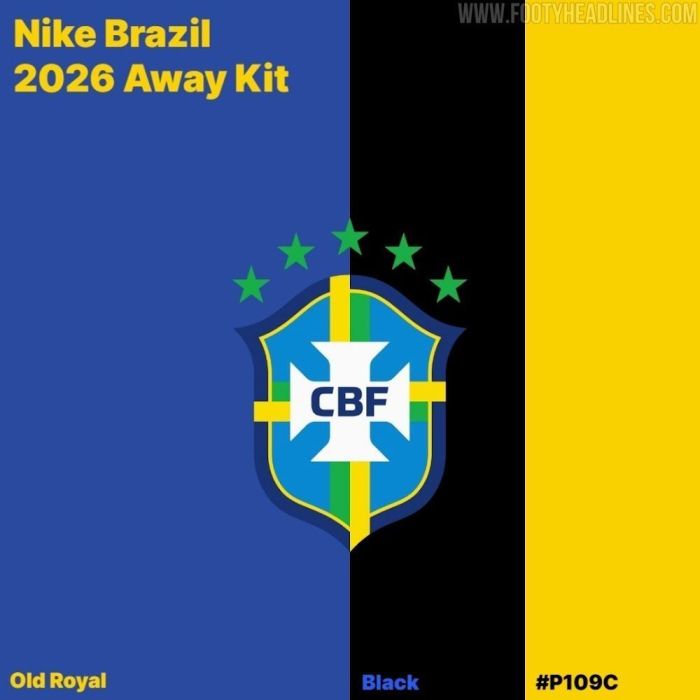 Possíveis cores do uniforme reserva do Brasil para a Copa do Mundo de 2026