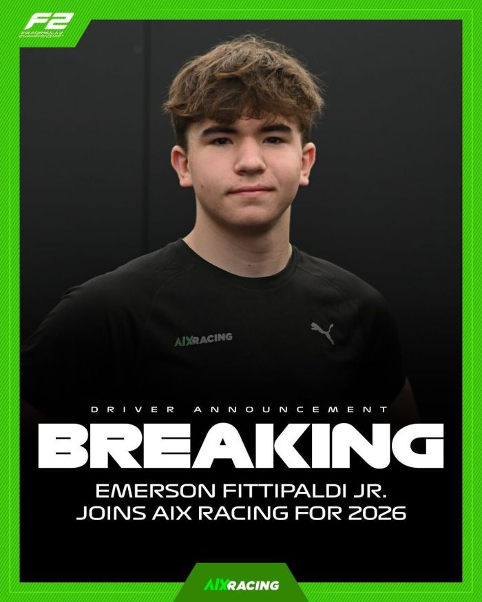 Emerson Fittipaldi Jr. é anunciado como piloto da AIX Racing, equipe da Fórmula 2 Emerson Fittipaldi Jr. é anunciado como piloto da AIX Racing, equipe da Fórmula 2