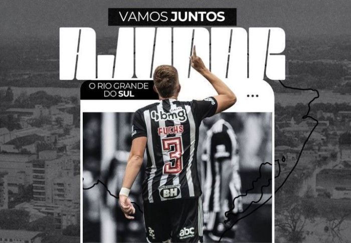 Bruno Fuchs, em arte publicada por ele sobre a ação em prol do RS