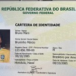 Bruno Mars ganha Carteira de Identidade Nacional gigante em show de BH