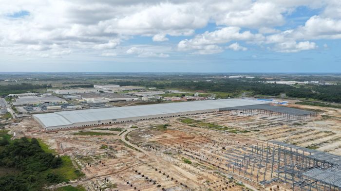 Fábrica da BYD, em Camaçari, na Bahia