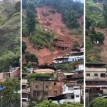 Vídeo mostra grande deslizamento de terra em Juiz de Fora, após chuva intensa
