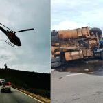 Caminhoneiro é retirado das ferragens após grave acidente na BR-381; cinco bois morreram