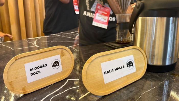 Café algodão doce e bala Halls de Rondônia