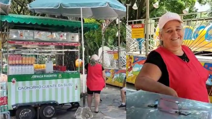 Sueli vende cachorro quente há 40 anos no Parque Municipal