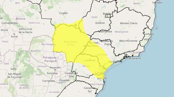 Alerta amarelo de tempestade