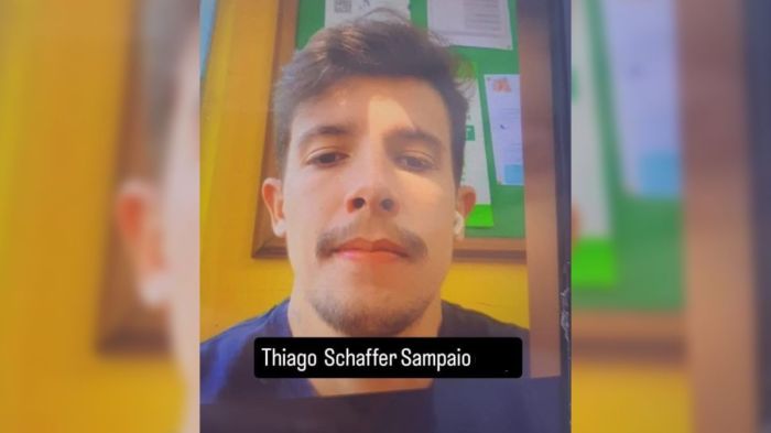 Thiago Schaffer Sampaio, de 27 anos, autor confesso do assassinato de Clara Maria Venâncio Rodrigues